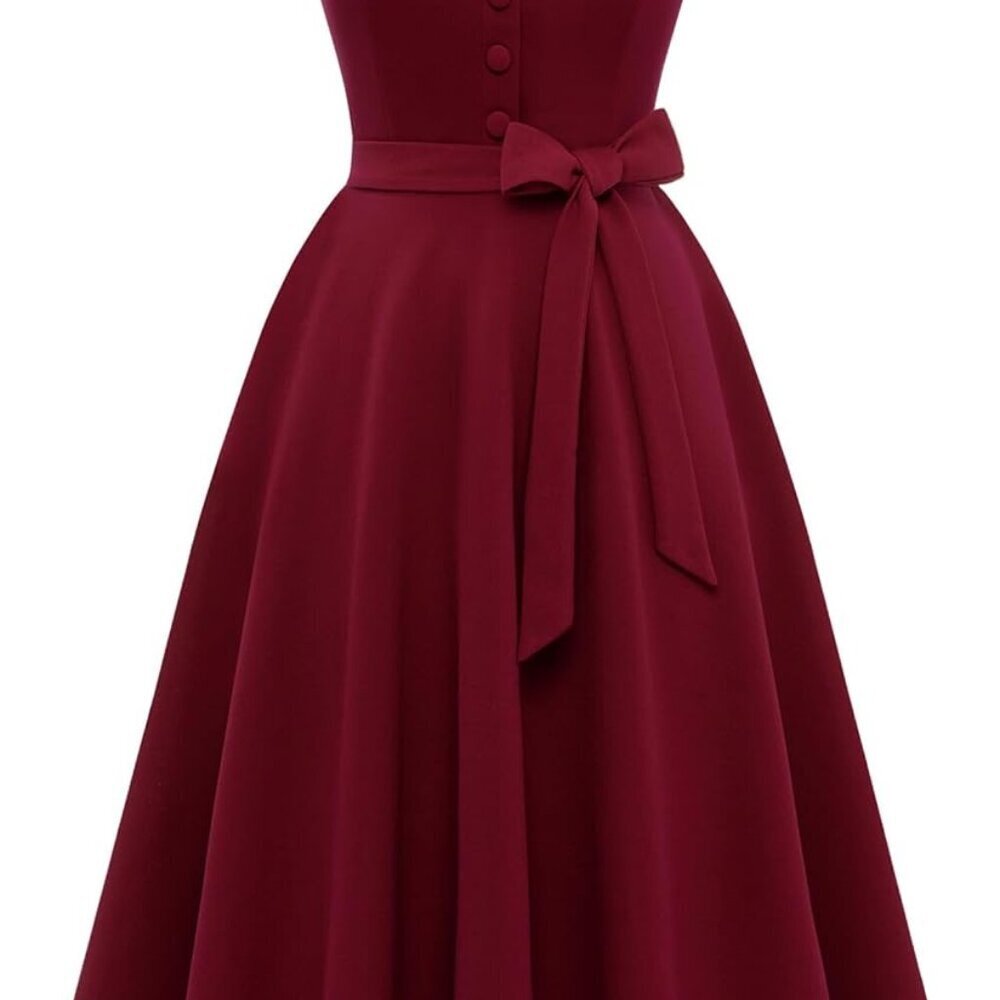 Women's Vintage Tea Dress, Short Sleeve Cocktail Party Dress Work Church Casual